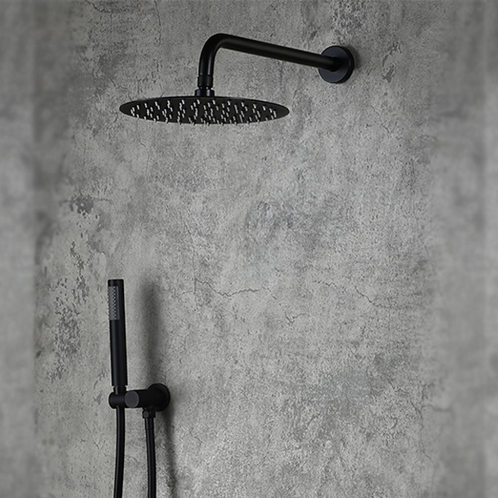 HM004 Rond ENSEMBLE de luxe PORTABLE sus304 caché noir colonne douche ensemble complet