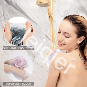 Éponge de bain personnalisée avec logo, boule de douche exfoliante pour le corps, nettoyant corporel, exfoliant pour la peau - Product Image 3