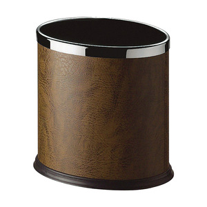 Open-top household/hotel bathroom room <b>large</b>-capacity direct-discharge leather trash can oval double-layer room <b>bin</b> - Product Image 4