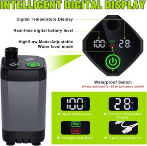 Ducha Portátil Recargable para Camping OEM, Bomba de Ducha para Exteriores de 7800mAh, Impermeable IPX7, Pantalla LED, 5 Modos de Rociado - Product Image 5