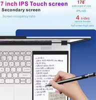 Nouveau style 15.6 "+ 7" double écran tactile 16GB RAM 128/256/512GB SSD ordinateur portable pour les entreprises