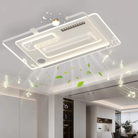 Ventilateur de plafond intelligent LED sans pales moderne avec télécommande pour maison, chambre, ventilateur d'air chaud/froid réglable avec lampe