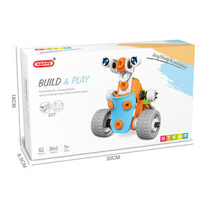 ชุดตัวต่อเสริมสร้างพัฒนาการทางปัญญาและชุดของเล่น 62 ชิ้น ชุดตัวต่อ STEM 3 มิติ รูปยานพาหนะ - ของเล่นประกอบเองสำหรับเด็ก - Product Image 6