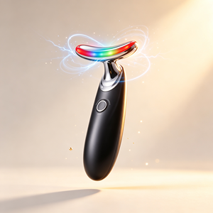 Appareil de beauté pour le cou à micro-courant, portable, rechargeable, raffermissant la peau, anti-âge, lissant les ridules, outil de soin à domicile - Product Image 1