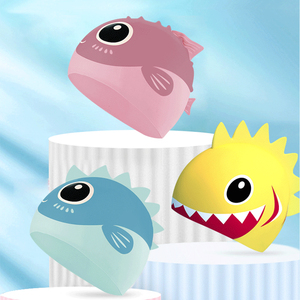 <span class=keywords><strong>Bonnet</strong></span> <span class=keywords><strong>de</strong></span> <span class=keywords><strong>bain</strong></span> imprimé en silicone pour la plage pour filles et garçons Chapeaux <span class=keywords><strong>de</strong></span> natation pour enfants avec logo personnalisé avec requins <span class=keywords><strong>de</strong></span> dessin animé - Product Image 4