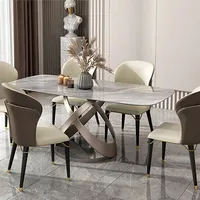 Gmart İtalyan Minimalist asya mobilya tezgah uzun dar porselen yeşil ülke fransız kraliyet yemek masası ve sandalye seti
