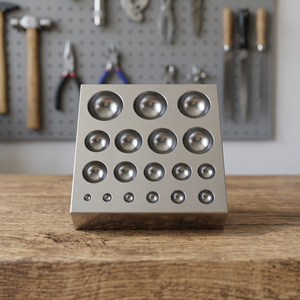 Bloque de hierro para troquelado de 12 cavidades con acabado espejo, molde de forma irregular para fundición de joyas, herramientas DIY SUNTOOLS/STIPL Modelo 269K para fabricación de moldes - Product Image 6