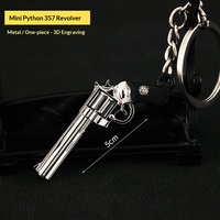 Accessoires pour porte-clés, mini pendentif revolver Python 357 en alliage, 5 cm, gravé en 3D