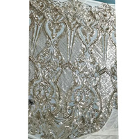 Tissu en maille polyester 3 mm, dentelle pour robe de mariée, tissu pour costume de scène, tissu brodé de paillettes