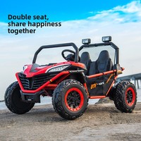Grande voiture électrique tout-terrain à quatre roues motrices, biplace, jouet pour adultes et enfants, avec matériaux en PVC et néoprène