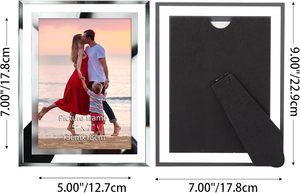Transparent Crystal Glass Handmade Eco-Friendly Modern Simplicity Photo <b>Frame</b> <b>A4</b>/A5 Certificate Display 6/7/85 Inch Silver UV - Product Image 2