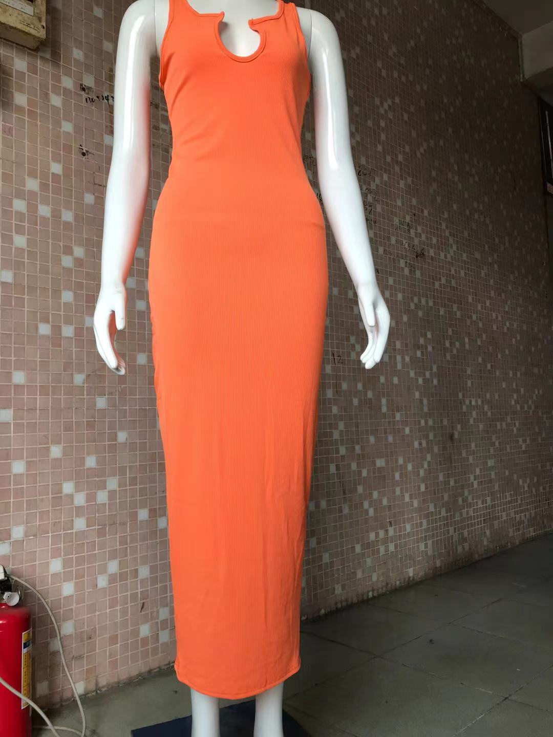 Orange long dress