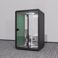 Cabine de bureau insonorisée professionnelle avec verre épaissi de 10 mm pour l'école, l'hôtel, le centre commercial, design moderne, cadre en alliage d'aluminium, modulaire