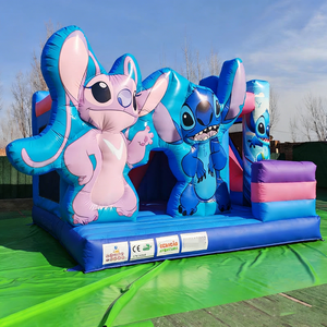 Château <span class=keywords><strong>gonflable</strong></span> combiné avec toboggan Stitch en PVC bleu, pour enfants et adultes, idéal pour la <span class=keywords><strong>location</strong></span> commerciale et les fêtes - Product Image 6