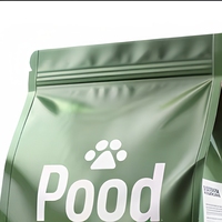 Sacs d'emballage pour aliments pour chiens en plastique mat à fond plat avec fermeture éclair, logo imprimé personnalisé, thermoscellables, refermables, sachets autoportants pour aliments pour animaux de compagnie