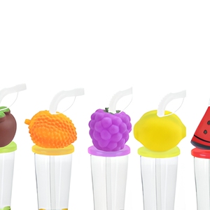 Slushy <b>Cup</b> 12oz With Straw With Lid Disposable PET Plastic Custom Color Party Event Drinkware Custom Logo Wholesale - Product Image 3