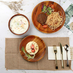 Stoviglie in legno di Acacia stoviglie stoviglie Eco Friendly da pranzo in legno piatti e ciotole Set per ristoranti di <span class=keywords><strong>cucina</strong></span> - Product Image 4