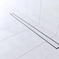 Drain linéaire invisible en acier brossé résistant à la corrosion de 48 pouces SUS304, insert de carrelage, drain de sol dissimulé avec grande sortie