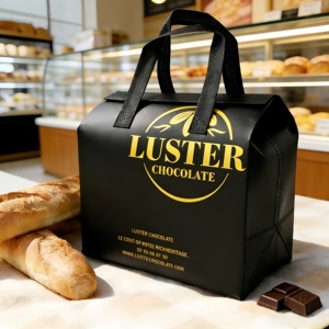 Printed <b>Foldable</b> Insulated Lunch Bag Eco Friendly Aluminum Lining Cooler Tote for Grocery Shopping Outdoor Beverage Fresh Food - Product Image 2