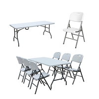 Table pliante rectangulaire d'extérieur blanche de 6 pieds en plastique