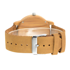 Montre-bracelet de luxe 2020 en bambou antique avec mouvement Miyota à quartz, bracelet en tissu, cadran à aiguilles tendance pour couples de marque - Product Image 3
