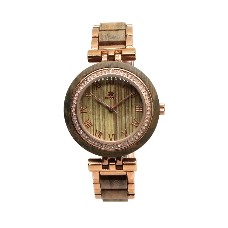 Customized Wood Face Watch Hand-Made Elegant Stylish Wooden Wristwatch