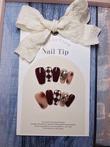 Uñas Postizas de Estilo Francés Serie 143 Rojas, Novedad <span class=keywords><strong>2023</strong></span>, Uñas Cortas de Moda en Internet, Producto de Alta Gama - Product Image 3