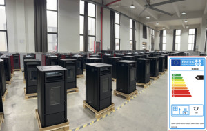 KM0807A อัดเม็ดเหล็กแบบอิสระทันสมัยเตาอัดไม้ดีไซน์การเผาไหม้ภายนอก - Product Image 4