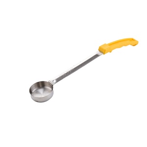 Stainless Steel Sustainable Soup Ladle Flat Bottom Hot <b>Pot</b> Spoon Long Handle Rubber Grip Colander Pan Utensil Kitchen - Product Image 6
