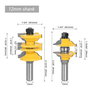 Router Machin Bit LAVIE 2pcs 12mm 1/2" Shank Entry Interior Door Ogee Router Bit Matched MIlling Cutter Set For Wood Woodworking Machine 03123