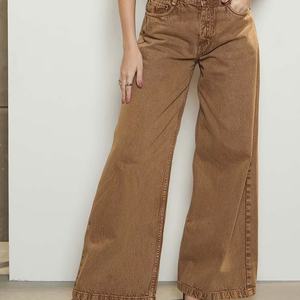 Nouveautés : Jeans sur mesure pour femmes, vente en gros, streetwear, denim coloré délavé, coupe ample et épaisse pour femmes - Product Image 1