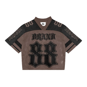 Tontons Custom Cropped Shirts Oversized Jersey Mesh American <b>Football</b> Practice <b>Clothing</b> Plus Size Breathable - Product Image 1