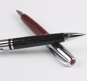 Bolígrafo de Sublimación Promocional de Regalo de Lujo GemFully, Bolígrafo de Metal con Cuero PU Rojo para Empresarios - Product Image 4