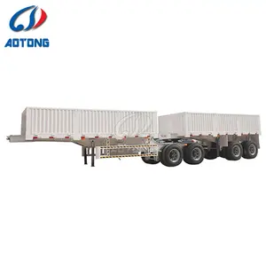100 ton interlink side dump trailer 60 tons tipper trailer tandem 4 axles 2 axles cargo super link double b trailer for sale
