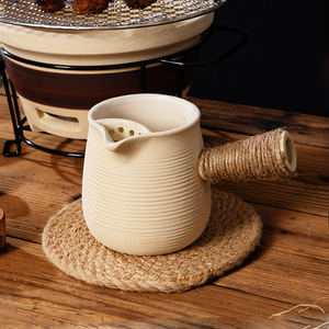 กาน้ำชา/<span class=keywords><strong>กาแฟ</strong></span>/นม แบบพกพา สไตล์วินเทจ ตุรกี/อาหรับ/โมร็อกโก ทำมือจาก<span class=keywords><strong>ดิน</strong></span>เผา ขนาด 460 มล. 500 มล. 950 มล. พร้อมฝาและที่กรองชา - Product Image 1