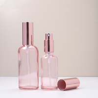 Flacon en verre avec compte-gouttes et pulvérisateur pour huile essentielle, soin de la peau, luxe, rose, 1 oz, 10 ml, 20 ml, 30 ml, 50 ml, 100 ml