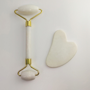 Pink Crystal <b>Roller</b> Guasha Set Beautiful Facial <b>Jade</b> Stone <b>Roller</b> Set Rose Quartz Massage <b>Roller</b> Set - Product Image 4