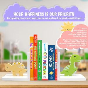 Sujetalibros Decorativos de Dinosaurios <span class=keywords><strong>Stego</strong></span> y Trex para Libros Infantiles, Juego de Madera Decorativa para Habitación de Niños, Cuarto de Bebé, Decoración de Aula - Product Image 2