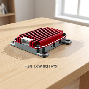 4.9G 8CH 1.6W Red Aluminum 4.9G 1.6W 8CH FPV VTX Video Transmitter for RC <b>Drones</b> DIY Project - Product Image 1