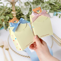 Lot de 10 boîtes cadeaux en papier faites à la main en forme d'ours pour bonbons, idéales pour les fêtes d'anniversaire et les baby showers