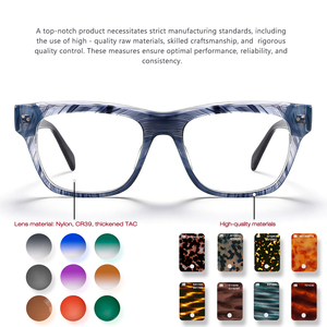 Montature per Occhiali Benyi in Acetato Spesso e Quadrato, Occhiali Anti Luce Blu per Uomo e Donna, Montature Ottiche all'Ingrosso - Product Image 6