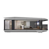 Maison capsule spatiale personnalisée haut de gamme, conteneur, mini-maison, hôtel, habitation modulaire avec design futuriste, finitions de luxe sur mesure