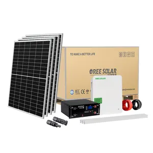 10KW Hybrid Solar Power System Household Module Array Smart Inverter App Lithium Battery Manufacturer Hybrid Inverter Panel Kits