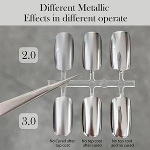 BORN PRETTY Nouveau Gel <span class=keywords><strong>Vernis</strong></span> Métallique Argenté Chromé Fort pour Ongles Français Effet Miroir <span class=keywords><strong>Semi</strong></span>-<span class=keywords><strong>Permanent</strong></span> - Product Image 3