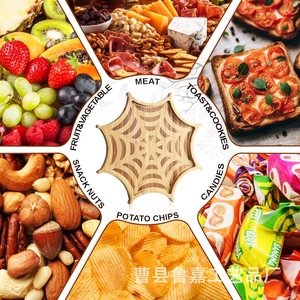 Bandeja de madera con diseño de telaraña para servir, decoración de Halloween, plato para frutas, postres y pan, para fiestas y eventos - Product Image 4
