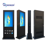 INGSCREEN tampilan layar Lcd 43 inci, layar Lcd berdiri Android 12 luar ruangan, tampilan layar truk makanan untuk luar ruangan