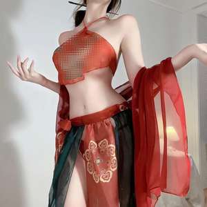 Lencería Cuckold ODM, Nueva Colección Dunhuang Feitian, Conjunto Hanfu Sexy con Estampado, Banda Transparente para el Vientre, Control Ligero, Ropa Íntima Exótica - Product Image 1