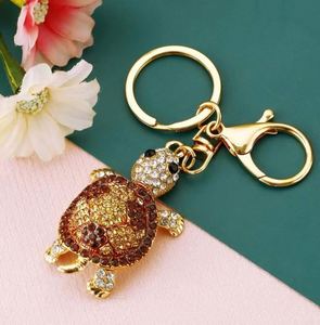 Llavero Creativo de Tortuga Colorida, Lindo Colgante de Animal con Diamantes de Imitación, Anillo Metálico para Llaves, Accesorios de Moda para Bolsos, Llavero para Coche - Product Image 5