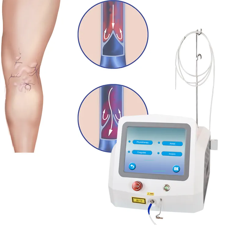 2022 Newest professional diode laser 1470nm varicose veins great saphenous vein Vascular Surgeons and Phlebology machine