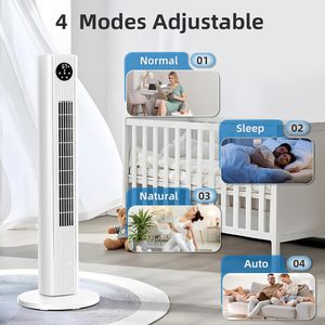 Ventilateur tour silencieux intelligent avec télécommande, puissant, sans pales, pour chambre et bureau, idéal pour l'été - Product Image 4